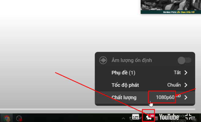 chọn full hd để xem video